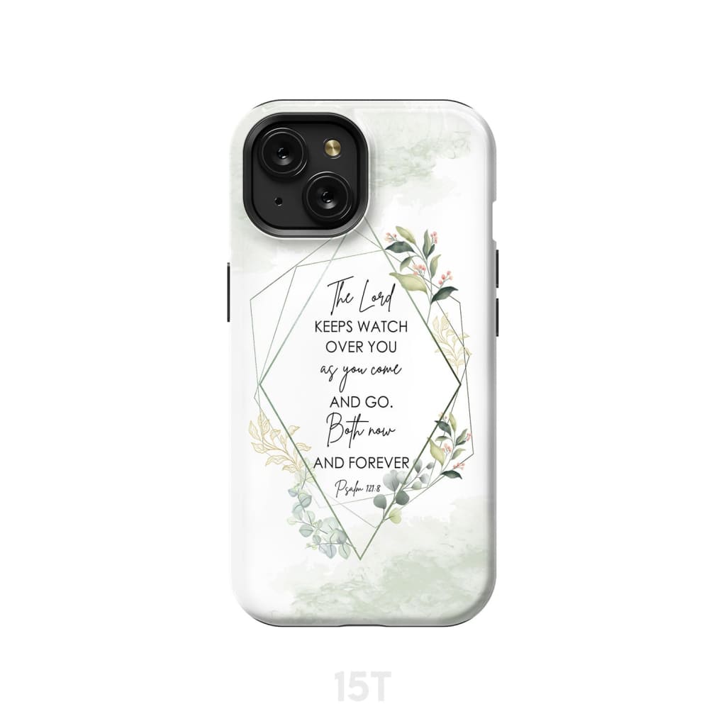 The Lord keeps watch over you as come and go phone case | Bible verse cases iPhone 15 / Tough