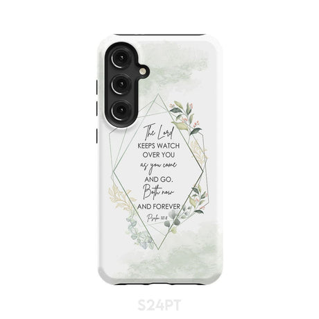The Lord keeps watch over you as come and go phone case | Bible verse cases Samsung Galaxy S24 Plus / Tough