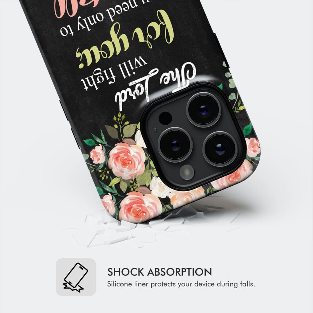 The Lord will fight for you Exodus 14:14 phone case | Christian cases