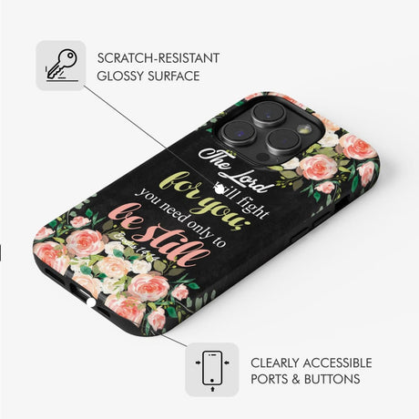 The Lord will fight for you Exodus 14:14 phone case | Christian cases