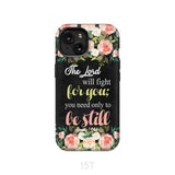 The Lord will fight for you Exodus 14:14 phone case | Christian cases iPhone 15 / Tough