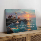 The Name of the Lord is a Tower canvas, inspirational Christian décor for home or prayer space.