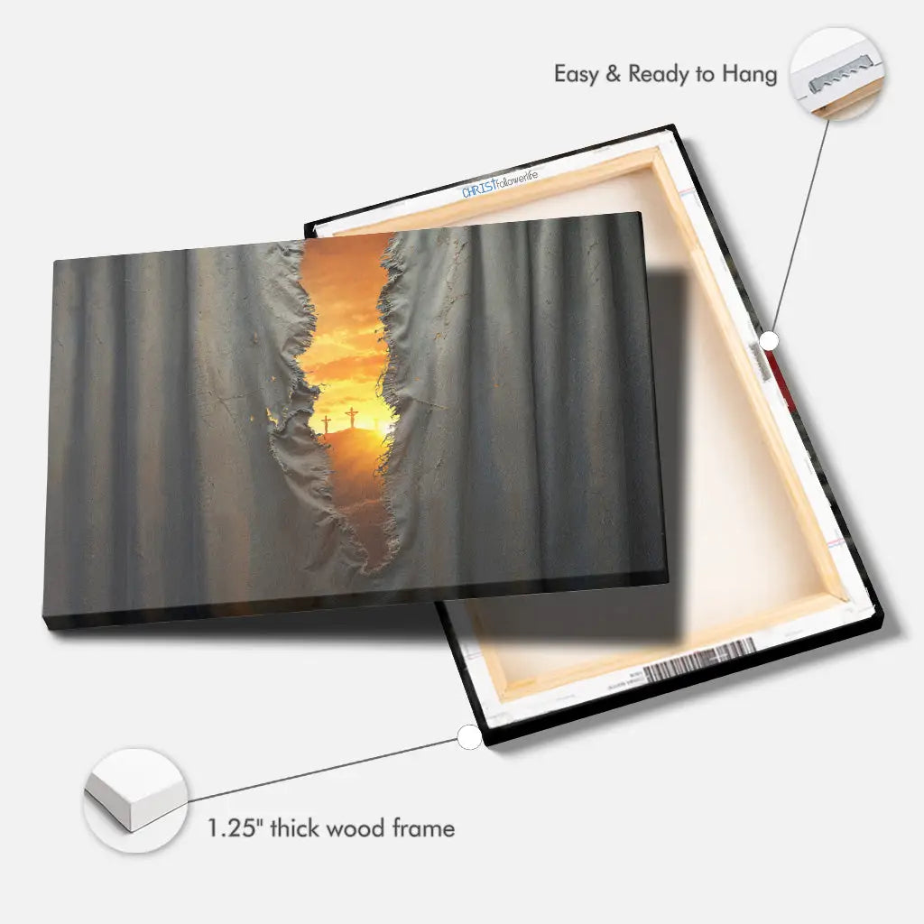 The Veil Was Torn at Jesus’ Crucifixion Christian Wall Art Canvas