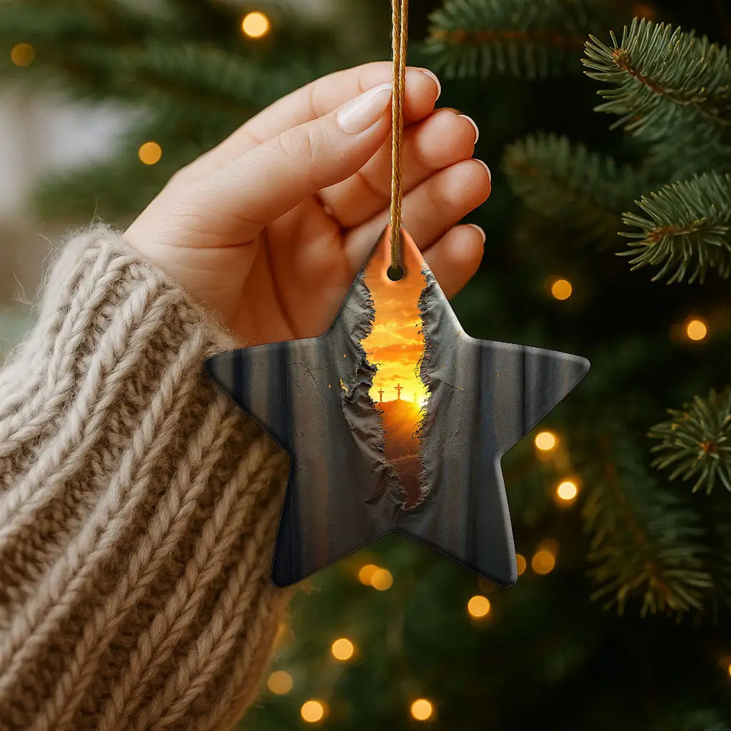 The Veil Was Torn at Jesus’ Crucifixion Ornament