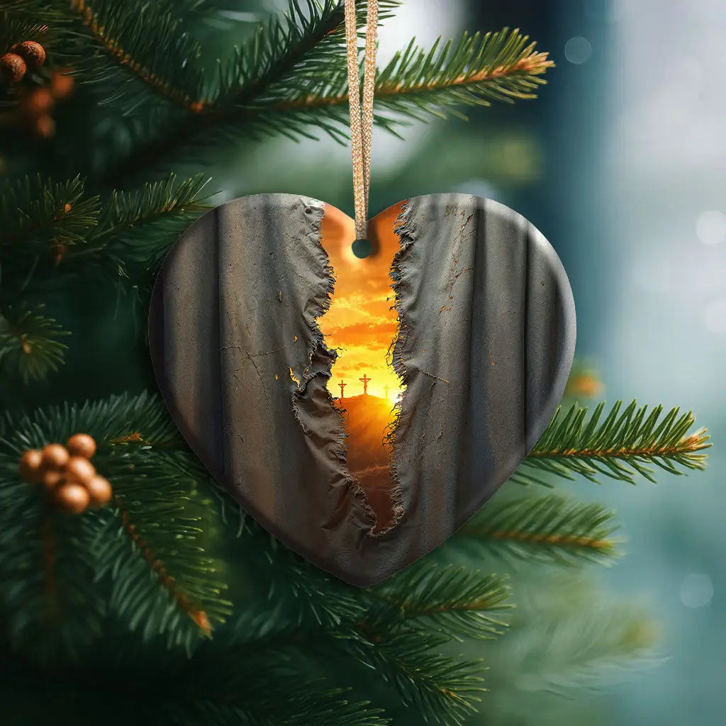 Elegant Christian decor symbolizing the moment Jesus’ sacrifice removed the barrier between God and mankind.