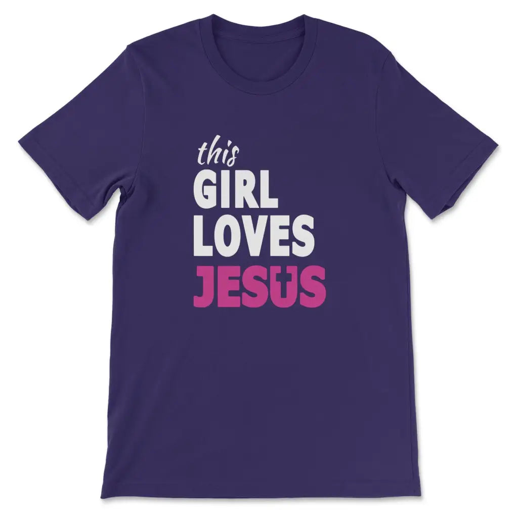 This Girl Loves Jesus T-shirt Team Purple / S