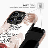 This girl runs on Jesus and coffee, Raised Edges Phone Case