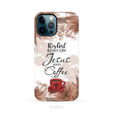 This Girl Runs On Jesus And Coffee Phone Case | Christian Phone Cases iPhone 12 Pro Max / Tough Case