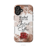 This Girl Runs On Jesus And Coffee Phone Case - Christian Phone Cases iPhone 16 Plus / Tough Case