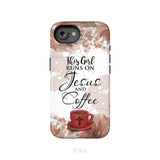 This Girl Runs On Jesus And Coffee Phone Case - Christian Phone Cases iPhone 16e / Tough Case