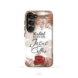 This Girl Runs On Jesus And Coffee Phone Case | Christian Phone Cases Samsung Galaxy S23 (Not for S23 FE) / Tough Case