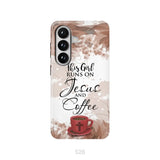 This Girl Runs On Jesus And Coffee Phone Case - Christian Phone Cases Samsung Galaxy S26 / Tough Case
