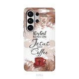 This Girl Runs On Jesus And Coffee Phone Case - Christian Phone Cases Samsung Galaxy S26 Ultra / Tough Case