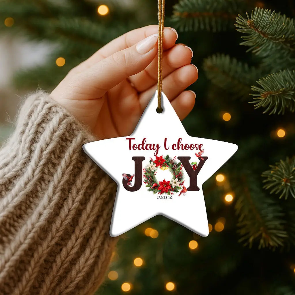 Christian home decor featuring “Today I Choose Joy,” ideal for Christmas or milestones.