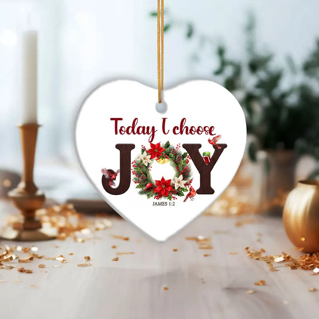 Elegant Christmas decor piece with message “Today I Choose Joy”—a reminder of gratitude.