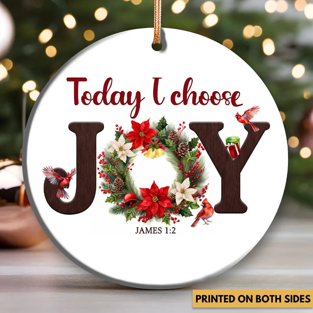 Faith-filled Christmas ornament inspiring hope, peace, and perseverance in Christ.