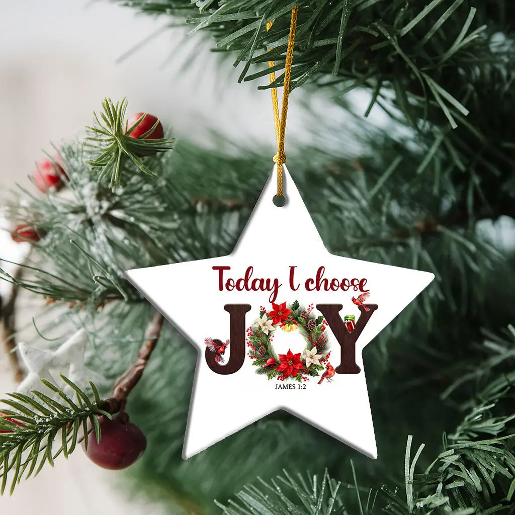 Faith-based ornament reminding believers that joy is a choice rooted in God’s word.