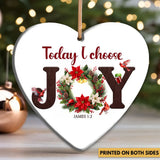 Christian holiday ornament with joyful message from the Bible, perfect for loved ones.