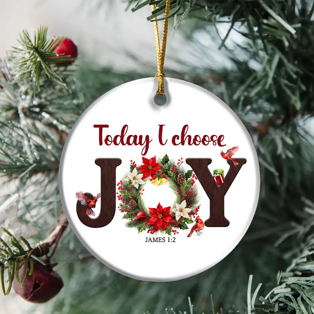 Today I Choose Joy Christmas Ornament Circle / 1-pack