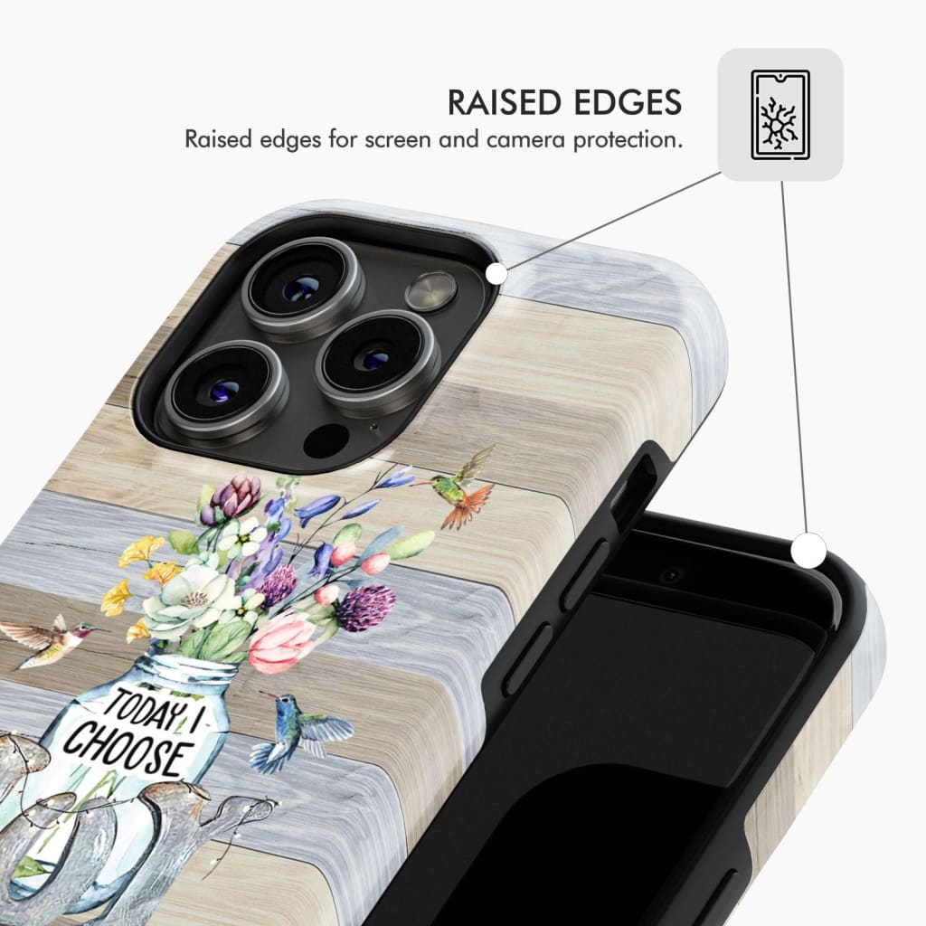 Today I choose joy hummingbird floral phone case
