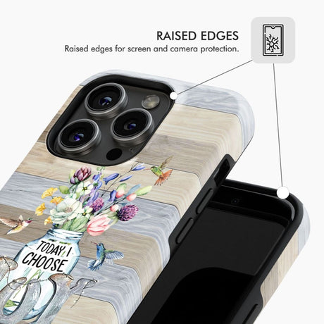 Today I choose joy hummingbird floral phone case