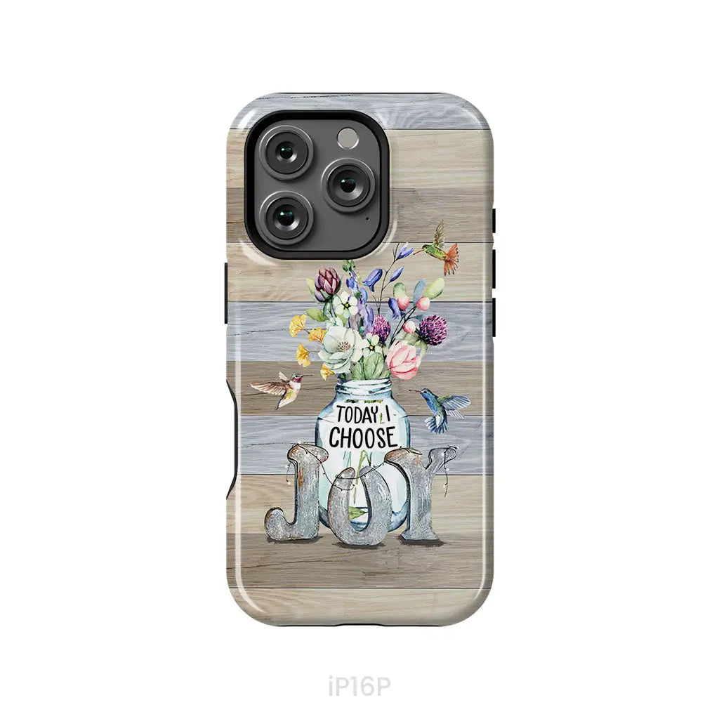 Today I choose joy hummingbird floral phone case iPhone 16 Pro / Tough Case