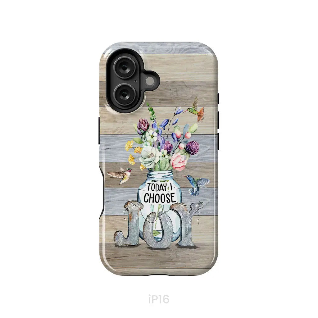 Today I choose joy hummingbird floral phone case iPhone 16 / Tough Case