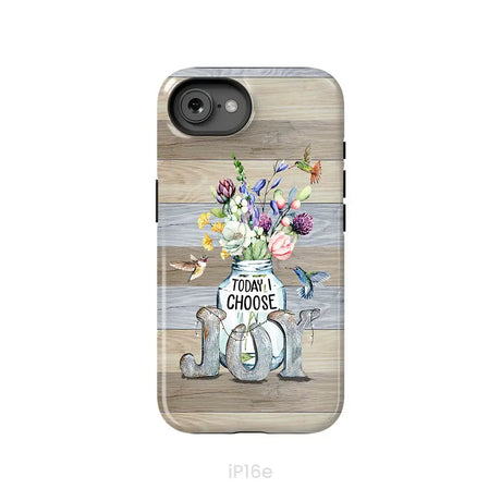 Today I choose joy hummingbird floral phone case iPhone 16e / Tough Case