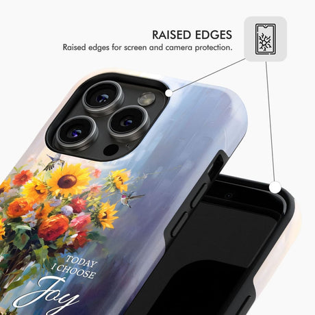 Today I Choose Joy Hummingbird Sunflower Phone Case