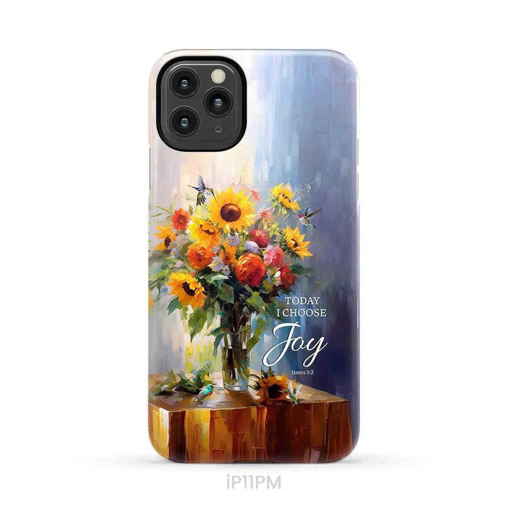 Today I Choose Joy Hummingbird Sunflower Phone Case iPhone 11 Pro Max / Tough Case
