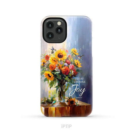 Today I Choose Joy Hummingbird Sunflower Phone Case iPhone 11 Pro / Tough Case