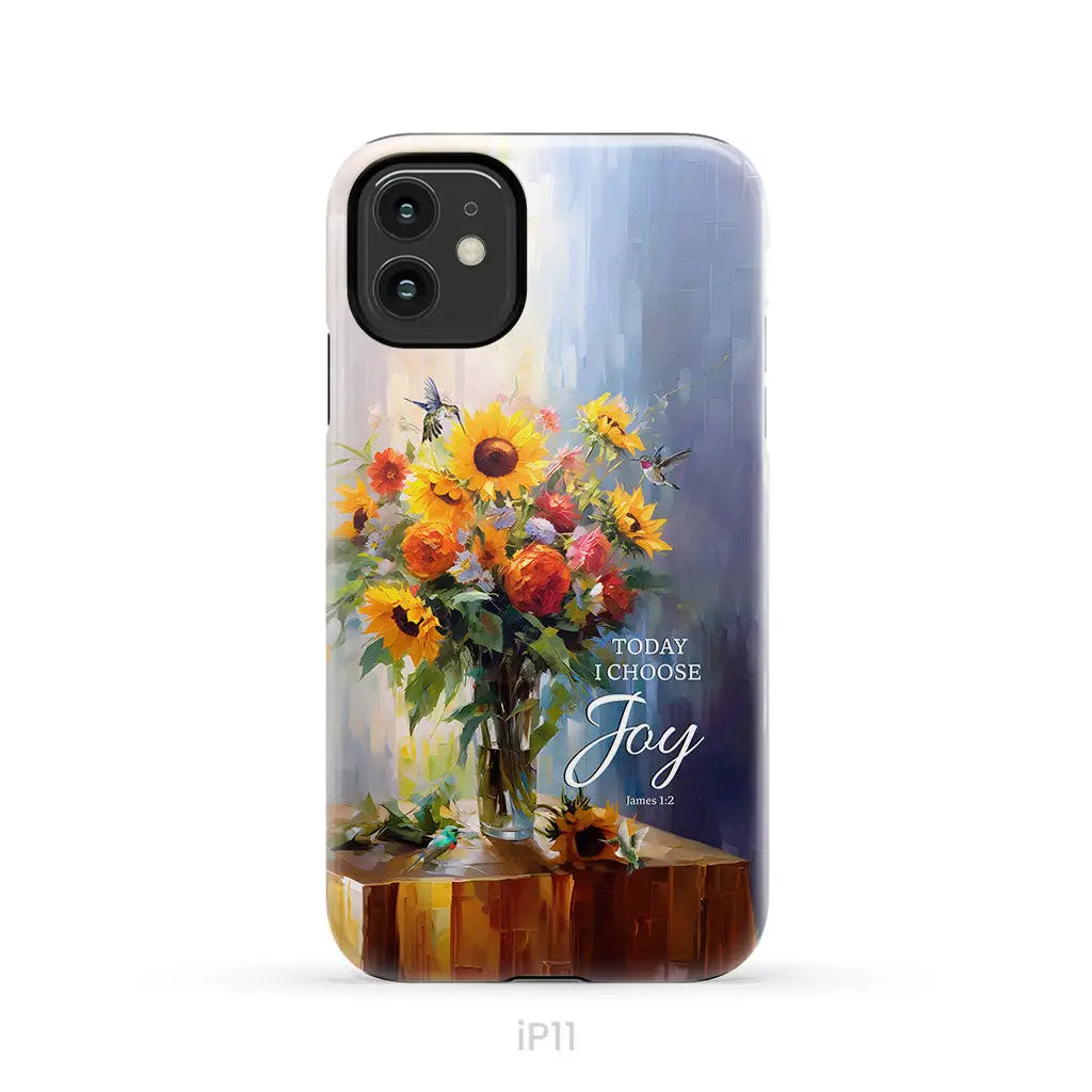 Today I Choose Joy Hummingbird Sunflower Phone Case iPhone 11 / Tough Case