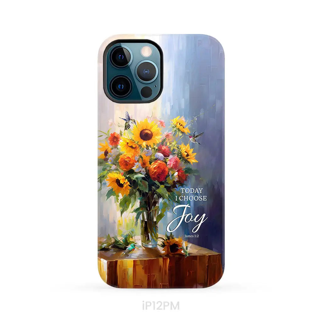 Today I Choose Joy Hummingbird Sunflower Phone Case iPhone 12 Pro Max / Tough Case