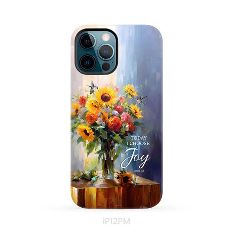 Today I Choose Joy Hummingbird Sunflower Phone Case iPhone 12 Pro Max / Tough Case
