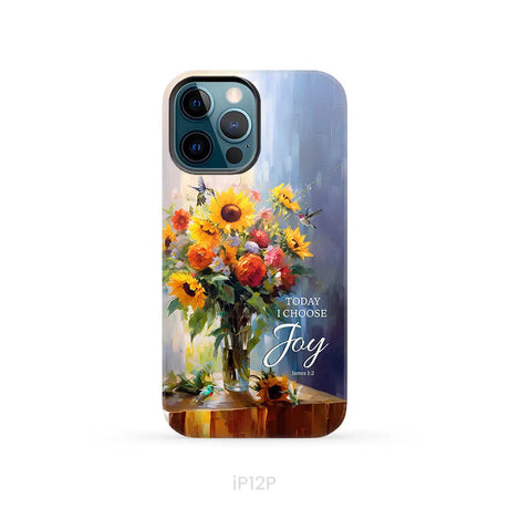 Today I Choose Joy Hummingbird Sunflower Phone Case iPhone 12 Pro / Tough Case