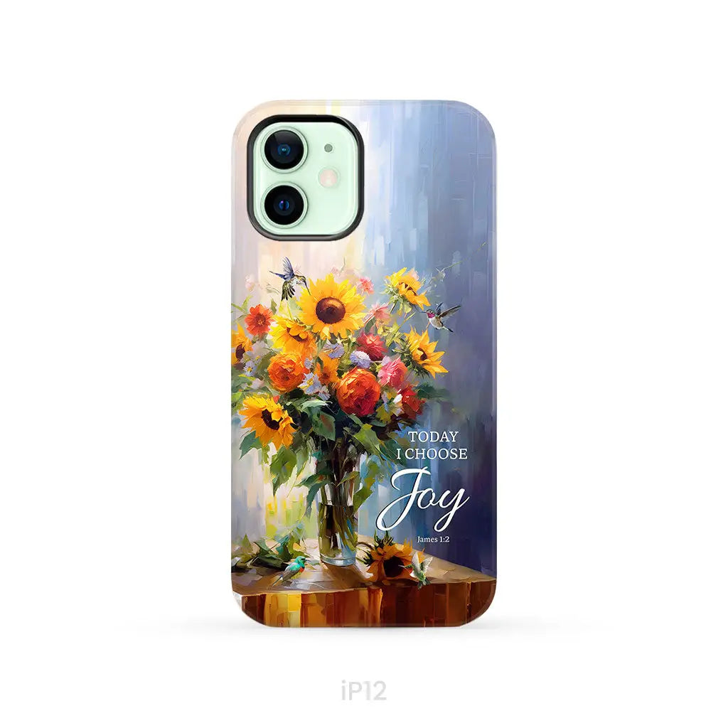 Today I Choose Joy Hummingbird Sunflower Phone Case iPhone 12 / Tough Case