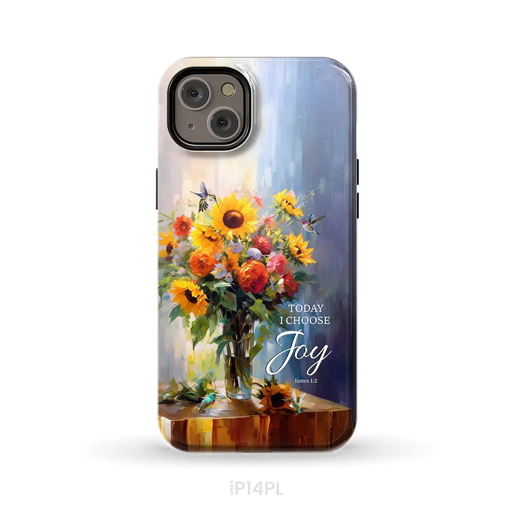 Today I Choose Joy Hummingbird Sunflower Phone Case iPhone 14 Plus / Tough Case