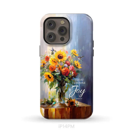 Today I Choose Joy Hummingbird Sunflower Phone Case iPhone 14 Pro Max / Tough Case