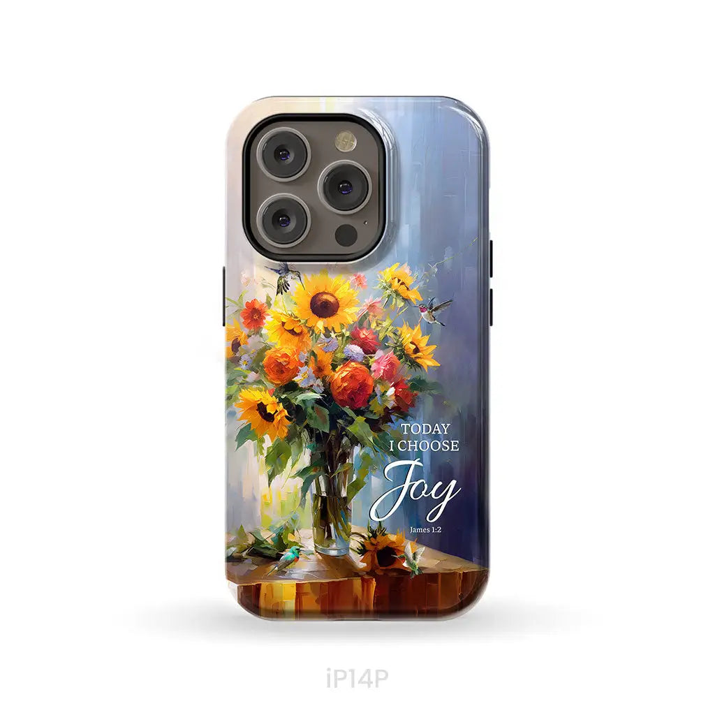 Today I Choose Joy Hummingbird Sunflower Phone Case iPhone 14 Pro / Tough Case