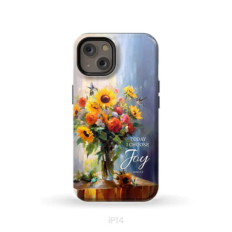 Today I Choose Joy Hummingbird Sunflower Phone Case iPhone 14 / Tough Case