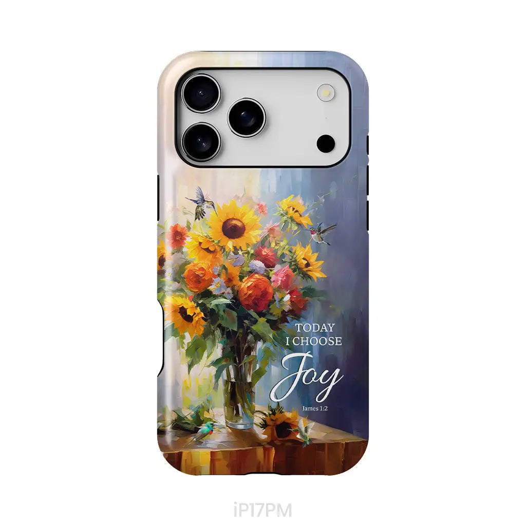 Today I Choose Joy Hummingbird Sunflower Phone Case iPhone 17 Pro Max / Tough Case