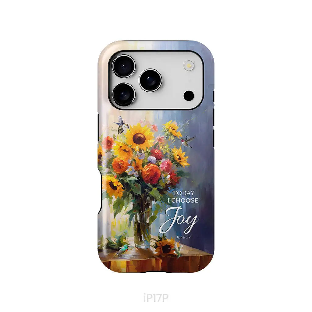 Today I Choose Joy Hummingbird Sunflower Phone Case iPhone 17 Pro / Tough Case