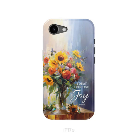 Today I Choose Joy Hummingbird Sunflower Phone Case iPhone 17e / Tough Case