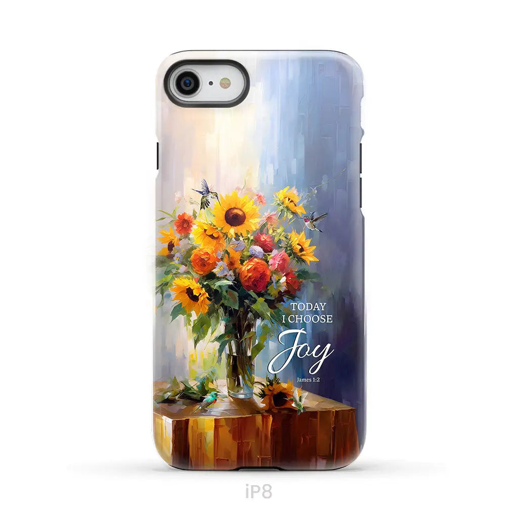 Today I Choose Joy Hummingbird Sunflower Phone Case iPhone 8 / Tough Case