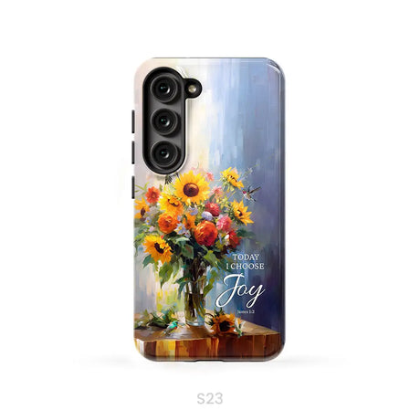 Today I Choose Joy Hummingbird Sunflower Phone Case Samsung Galaxy S23 (Not for S23 FE) / Tough Case