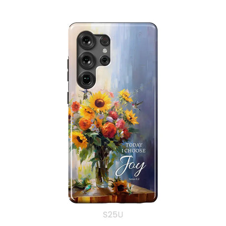Today I Choose Joy Hummingbird Sunflower Phone Case Samsung Galaxy S25 Ultra / Tough Case