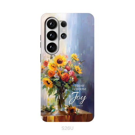 Today I Choose Joy Hummingbird Sunflower Phone Case Samsung Galaxy S26 Ultra / Tough Case