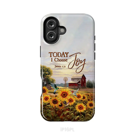 Today I Choose Joy James 1:2 American Farm Phone Case iPhone 16 Plus / Tough Case