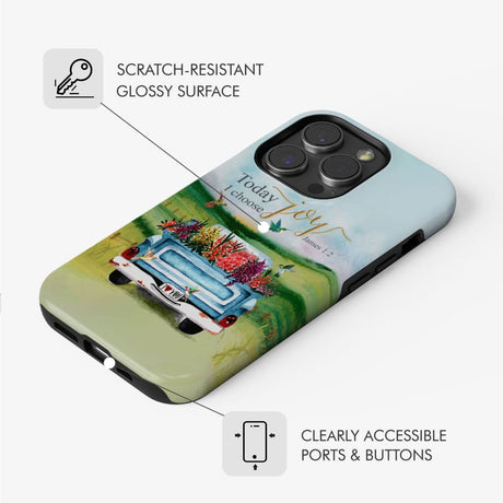 Today I Choose Joy James 1:2 Car With Flowers Phone Case