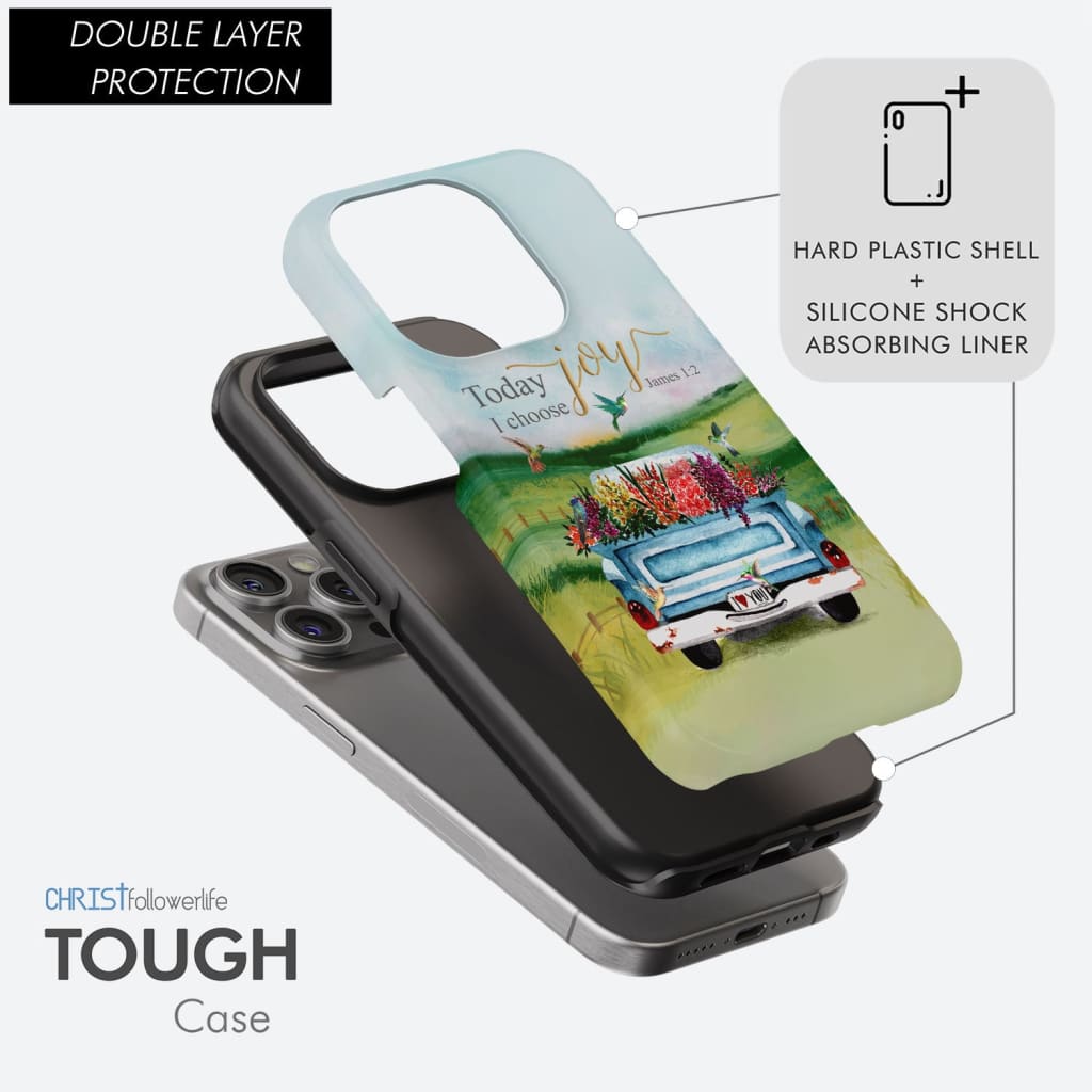 Today I Choose Joy James 1:2 Car With Flowers Phone Case